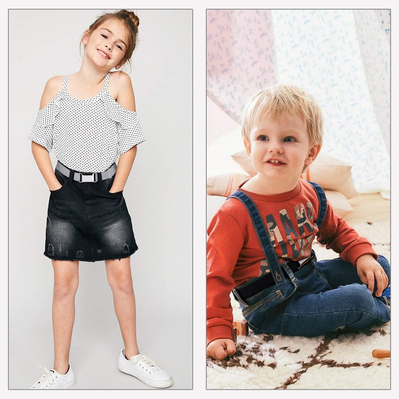 Jas. Good Kids Toddler Belt Elastic Stretch Adjustable Belt for Boys and Girls with Silver Square Buckle 2 Pack - Image 5